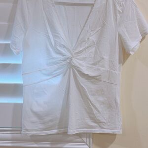Nation LTD White Twist Front Blouse